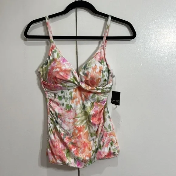 Ralph Lauren Floral Tankini Swim Top Size 6